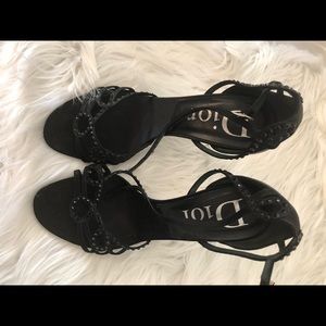 Dior strappy rhinestone embellished heels